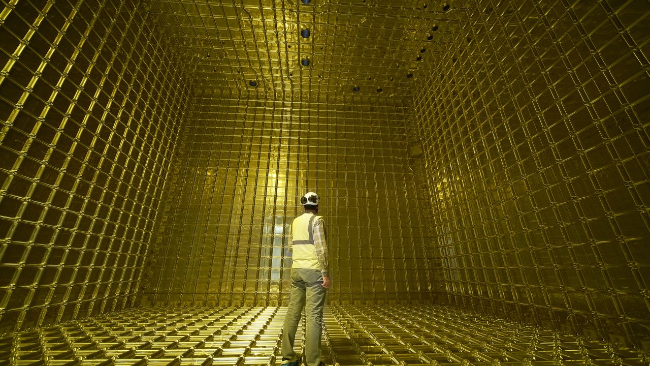 View of the interior of the ProtoDUNE experiment