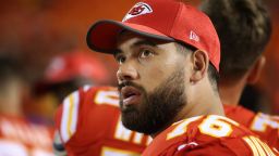 KANSAS CITY, MO - AUGUST 31: Kansas City Chiefs offensive guard Laurent Duvernay-Tardif (76) during the second half of an NFL preseason game between the Tennessee Titans and the Kansas City Chiefs on August 31, 2017 at Arrowhead Stadium in Kansas City, MO.  (Photo by Scott Winters/Icon Sportswire via Getty Images)