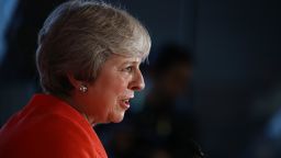 SALZBURG, AUSTRIA - SEPTEMBER 20:  British Prime Minister Theresa May speaks to the media at the conclusion of the summit of leaders of the European Union on September 20, 2018 in Salzburg, Austria. Earlier in the day European Council President Donald Tusk expressed doubt over the United Kingdom's proposal regarding its Brexit negotiations.  (Photo by Sean Gallup/Getty Images)