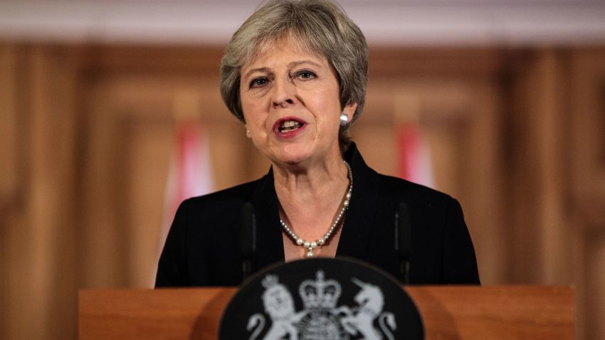 LONDON, ENGLAND - SEPTEMBER 21: British Prime Minister Theresa May makes a statement on Brexit negotiations with the European Union at Number 10 Downing Street on September 21, 2018 in London, England. Mrs May reiterated that a no-deal Brexit is better than a bad deal in a speech to the British people after the EU rejected her Chequers Plan for leaving the European Union. She said the UK is at an impasse with the EU and the two big issues are trade and Ireland. (Photo by Jack Taylor/Getty Images)