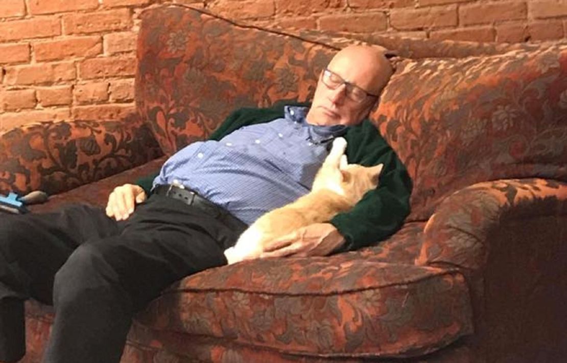 2Terry sleeping with cats