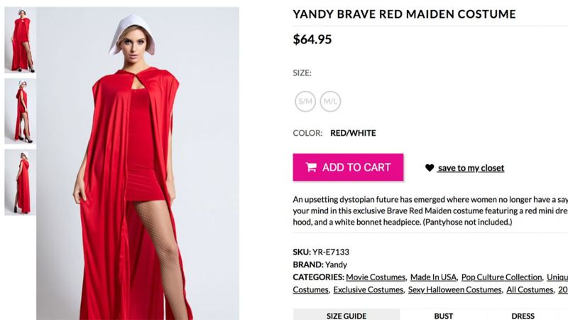 Yandy pulls sexy Handmaids Tale costume after outcry image picture