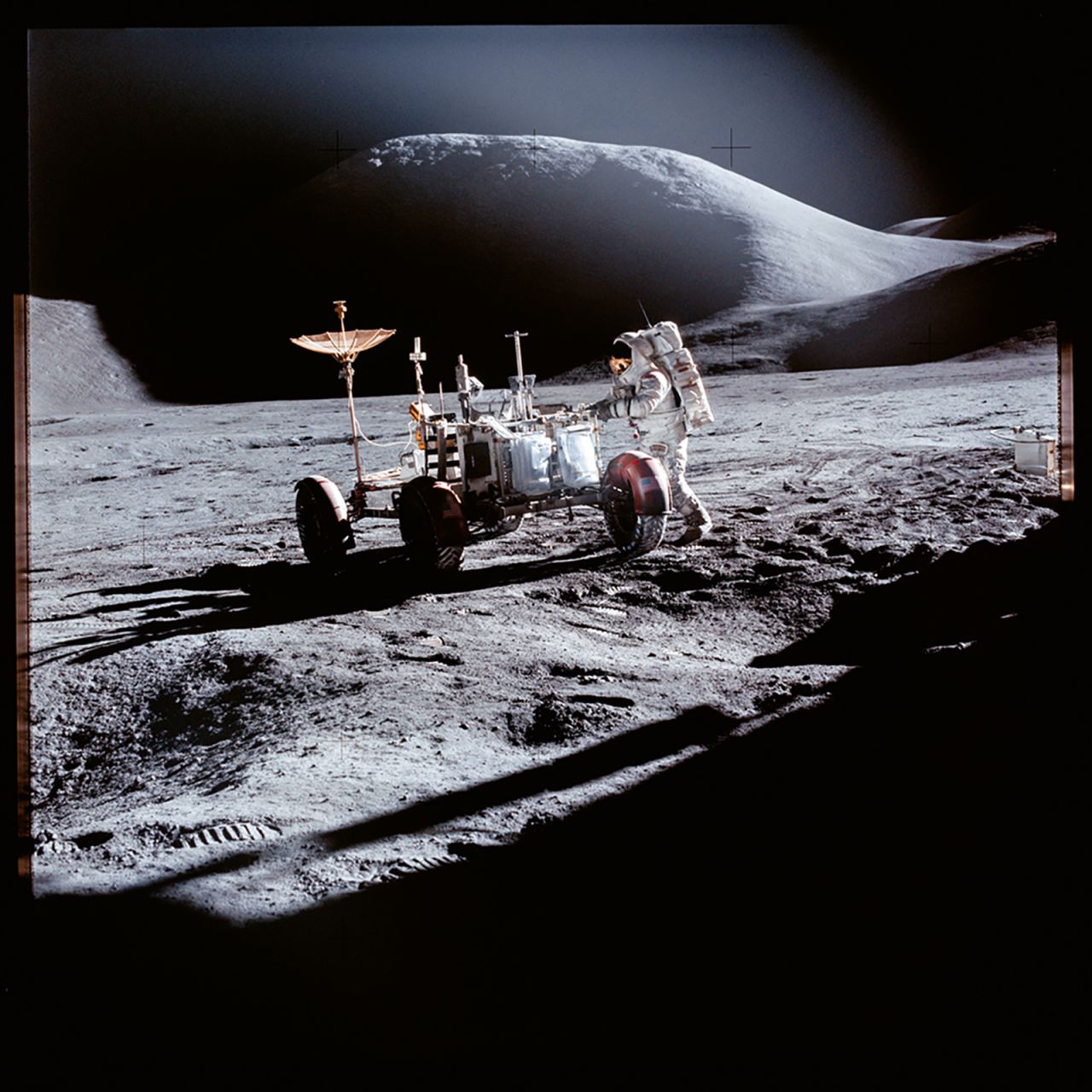 This image, taken during the 15th Apollo mission, shows the lunar surface.