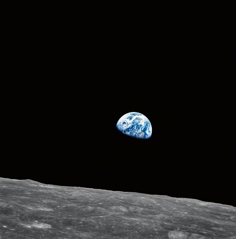 Photo from the Apollo 8 mission shows Earth. 