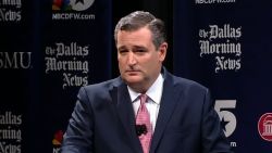 Senator Ted Cruz at a debate in Dallas, Texas.
