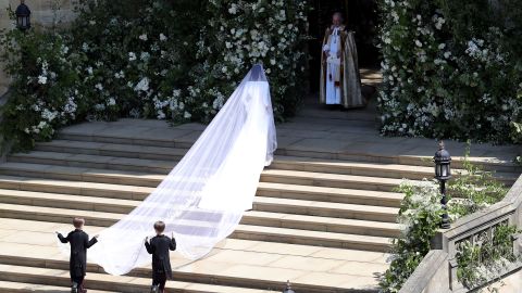 Meghan arrives for her wedding in St. George's Chapel.