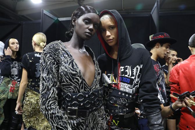 Philipp Plein's show was not only one of the most diverse, but one of the most exciting, featuring performances by Chris Brown, Rita Ora, rapper 6ix9ine and a troop of burlesque performers.