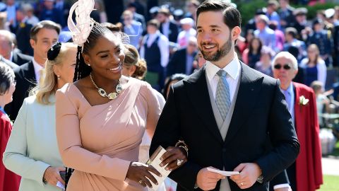 US tennis player Serena Williams and her husband Alexis Ohanian at Prince Harry and Meghan's wedding.