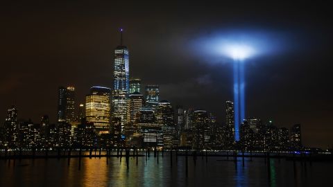 <strong>New York City: </strong>The "Tribute in Light" is an art installation lit annually in New York on September 11. Searchlights are used to create two vertical columns of light representing the Twin Towers. 