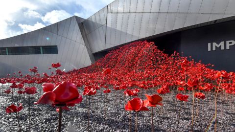 <strong>Manchester, England: </strong>"Waves," part of Paul Cummins and Tom Piper's art installation "Poppies: Blood Swept Lands and Seas of Red," went on display in Manchester's Imperial War Museum North in September. <br />