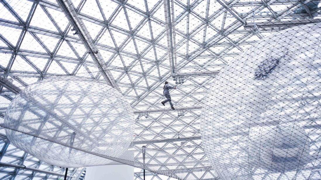 <strong>Düsseldorf, Germany:</strong> Tomás Saraceno's art installation "in orbit" is on permanent display at the K21 Standehaus art museum. <br />