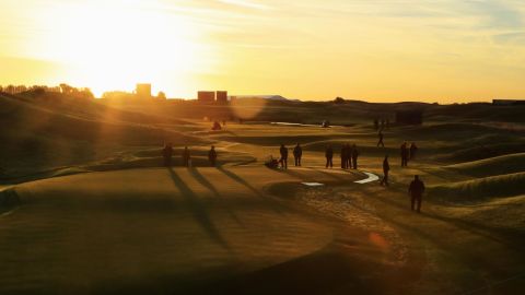 Greenkeepers make the final touches to Le Golf National in Paris ahead of the 2018 Ryder Cup.