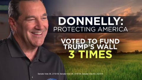 Sen. Joe Donnelly, D-Indiana, released an ad in August emphasizing all the times he's sided with President Trump on immigration.