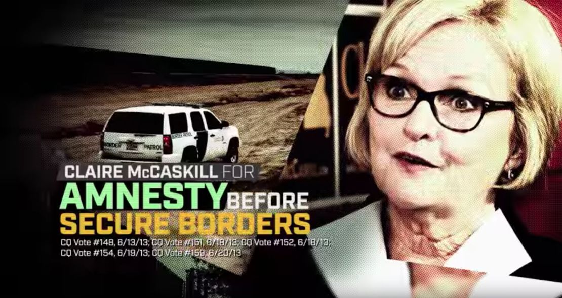 In Missouri, the Senate Leadership Fund -- a super PAC that spends tens of millions of dollars to elect Republicans -- recently announced it was shelling out $1.8 million on attack ads criticizing Democratic Sen. Clare McCaskill's approach on immigration.