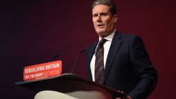 Britain's opposition Labour party Brexit secretary Keir Starmer addresses delegates on the third day of the Labour party conference in Liverpool, north west England on September 25, 2018. (Photo by Oli SCARFF / AFP)        (Photo credit should read OLI SCARFF/AFP/Getty Images)
