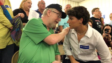 David Hansen, who voted for Trump, tells Democratic congressional candidate Amy McGrath his story.