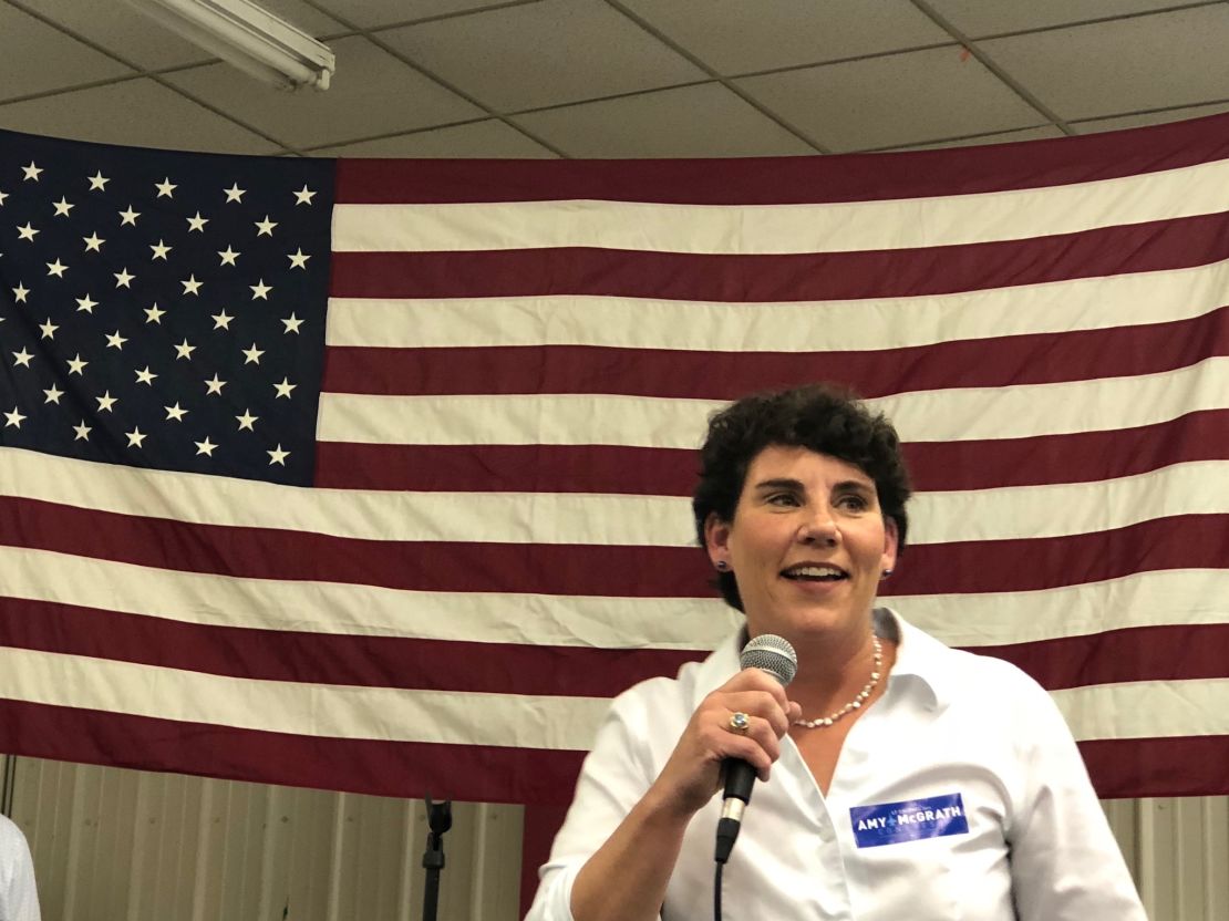 Retired fighter pilot Amy McGrath says she wanted to serve her country again, this time in Congress.