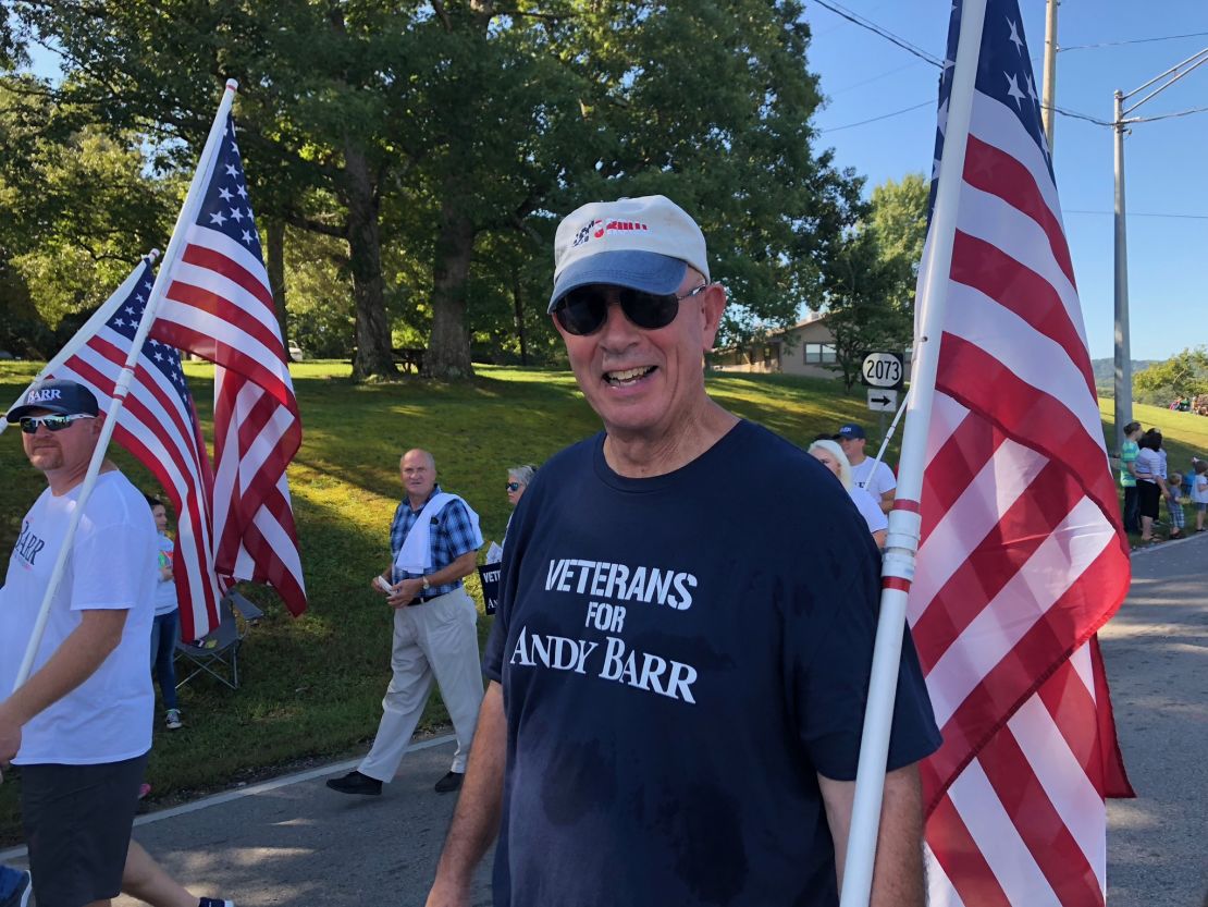 Veteran Donald Storm says he respects Amy McGrath's military service but he will still support Republican Andy Barr. 