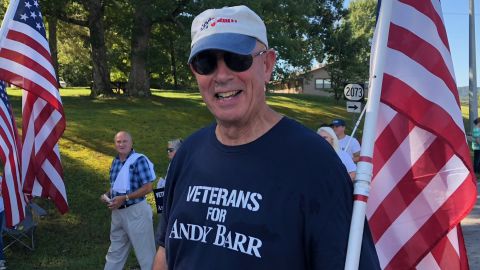 Veteran Donald Storm says he respects Amy McGrath's military service but he will still support Republican Andy Barr.