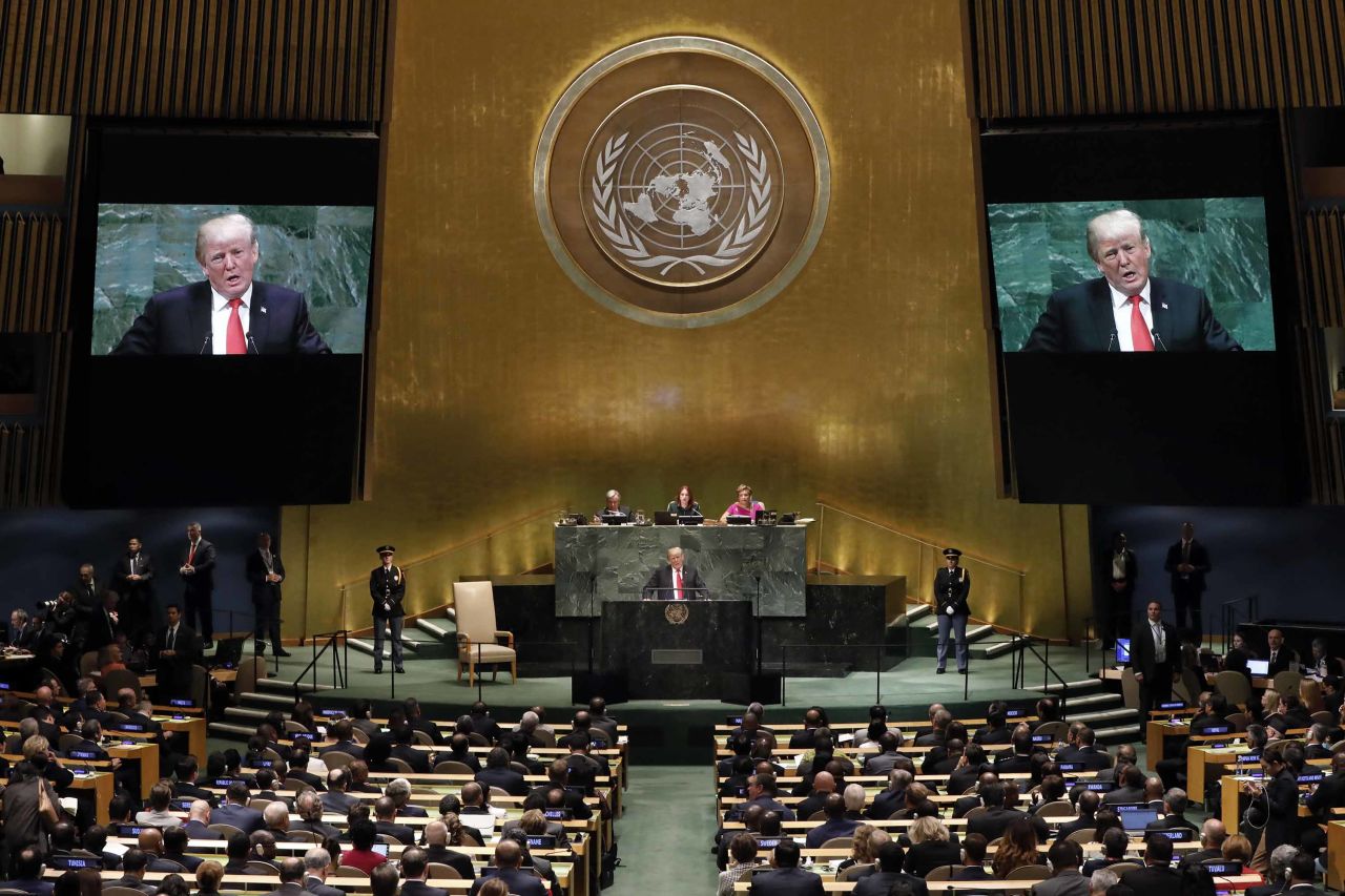 Trump addresses the United Nations General Assembly on Tuesday, September 25. He began his speech by touting his administration's "extraordinary progress."