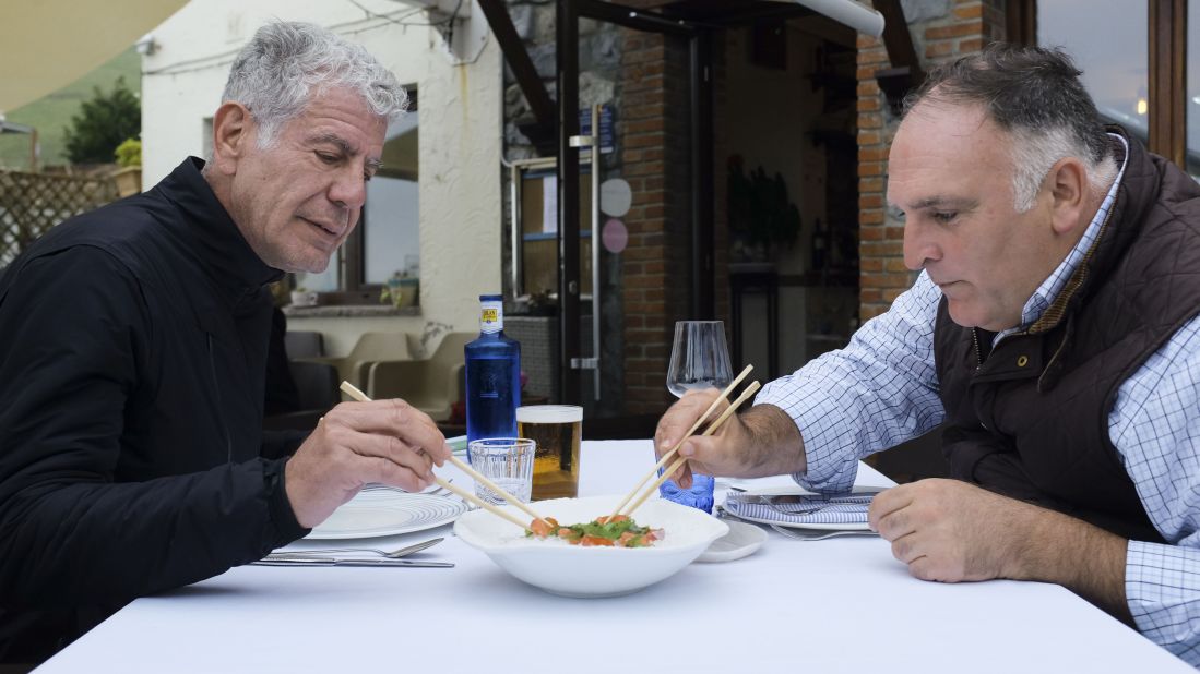 Anthony Bourdain traveled to Asturias, Spain with  José Andrés, who was born in the region.