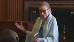 U.S. Supreme Court Justice Ruth Bader Ginsburg talks to high school students in RBG, directed by Betsy West and Julie Cohen. Courtesy of CNN Films.