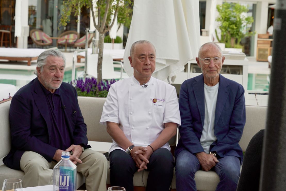 Robert De Niro with his co-founders Nobu Matsuhisa and Meir Teper (left to right).
