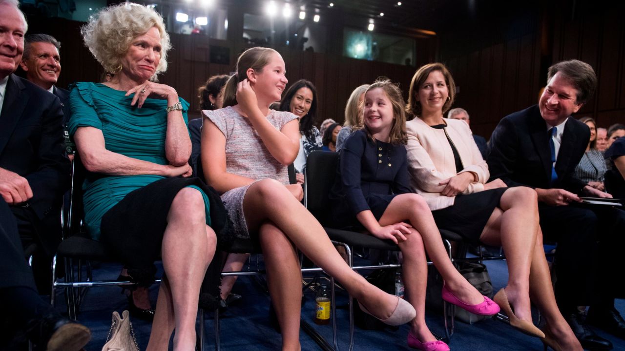Supreme Court nominee Brett Kavanaugh and his family attend his Senate Judiciary Committee confirmation hearing on September 4, 2018.