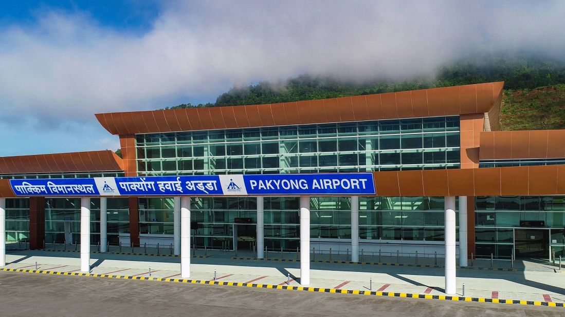 <strong>Long-awaited</strong><strong>:</strong><strong> </strong>The airport took nine years to construct and is Sikkim's first airport.
