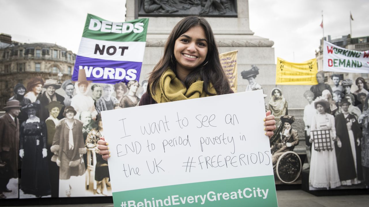 #FreePeriods founder Amika George pledges her #BehindEveryGreatCity commitment.
As part of the #BehindEveryGreatCity campaign, the Mayor of London, Sadiq Khan, today revealed "Make a Stand", a specially-commissioned exhibition taking place in Trafalgar Square today. The exhibition marks the centenary of women getting the vote, and features 59 life-sized images of the women and men set to be featured on the Millicent Fawcett statue, the names of which were revealed for the first time today.