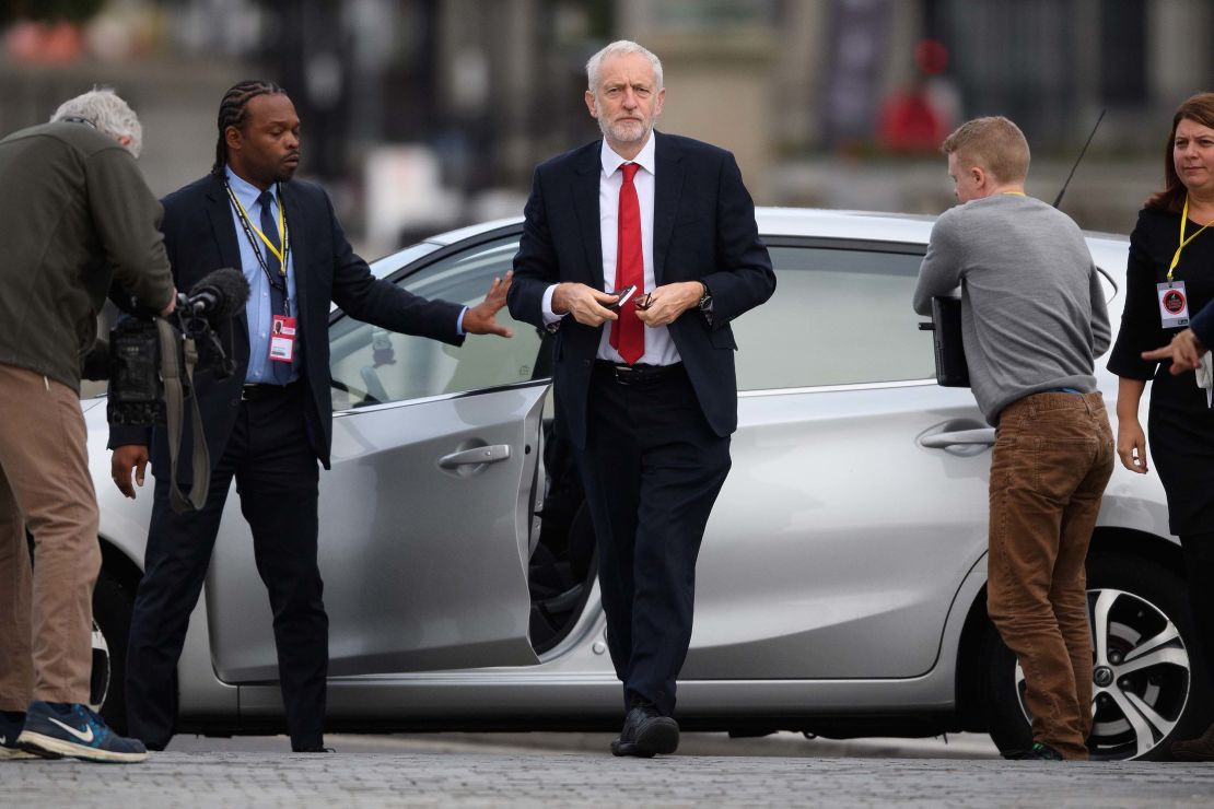 Labour leader Jeremy Corbyn in Liverpool during the first day of his party's annual conference.