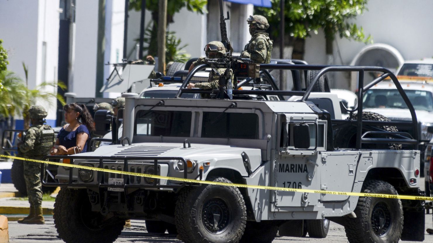 Members of the Mexican navy and federal police take part in an operation Tuesday in Acapulco.