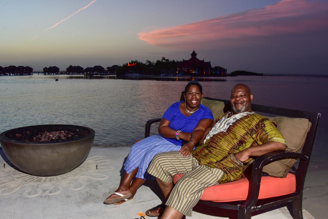 Herman Gordon and his wife at Sandals Montego Bay