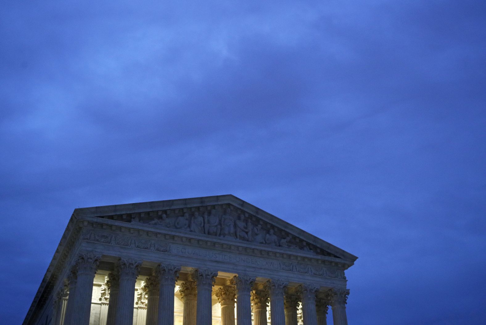 The Supreme Court building is seen at dawn on Thursday.