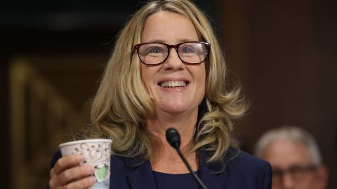 Christine Blasey Ford testifies before the Senate Judiciary Committee in the Dirksen Senate Office Building on Capitol Hill September 27, 2018 in Washington, DC. 