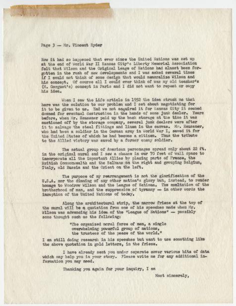 The third and final page of MacMorris' letter.