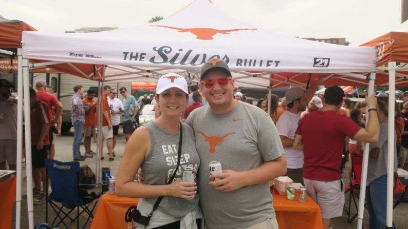 Englishman Daniel Shepherd and his wife, who recently moved to Austin, Texas, have embraced tailgating culture. "We thought it was a good way to meet new people," he said.