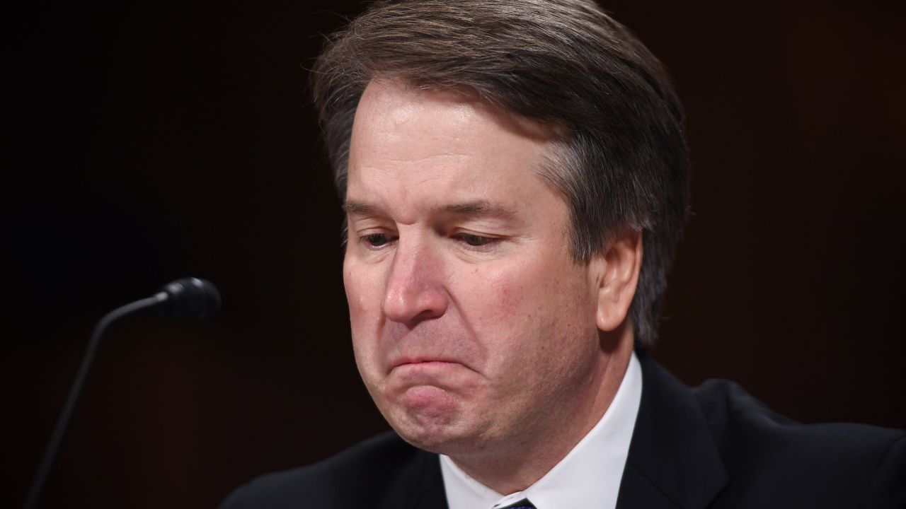 Supreme Court nominee Judge Brett Kavanaugh testifies before the US Senate Judiciary Committee on Capitol Hill in Washington, DC, September 27, 2018. - Kavanaugh was to testify in front of the panel next on Thursday afternoon, having stridently rejected the allegations of sexual abuse by Blasey Ford and two other women in prepared remarks. (Photo by SAUL LOEB / POOL / AFP) (Photo credit should read SAUL LOEB/AFP/Getty Images)