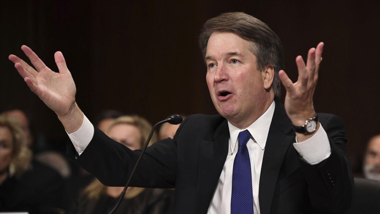 Supreme court nominee Brett Kavanaugh testifies before the Senate Judiciary Committee on Capitol Hill in Washington, Thursday, Sept. 27, 2018. (Saul Loeb/Pool Photo via AP)