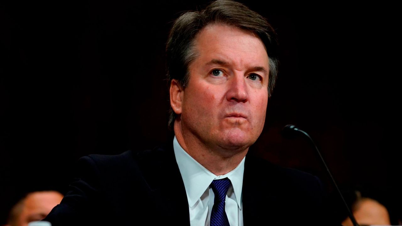 Supreme court nominee Brett Kavanaugh testifies before the Senate Judiciary Committee on Capitol Hill in Washington, DC on September 27, 2018. - University professor Christine Blasey Ford, 51, told a tense Senate Judiciary Committee hearing that could make or break Kavanaugh's nomination she was "100 percent" certain he was the assailant and it was "absolutely not" a case of mistaken identify. (Photo by Andrew Harnik / POOL / AFP)        (Photo credit should read ANDREW HARNIK/AFP/Getty Images)