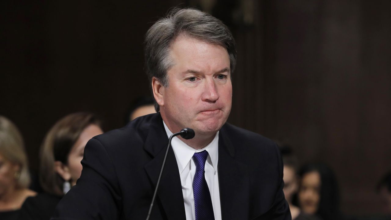 WASHINGTON D.C. - SEPTEMBER 27: Judge Brett Kavanaugh testifies to the Senate Judiciary Committee during his Supreme Court confirmation hearing in the Dirksen Senate Office Building on Capitol Hill September 27, 2018 in Washington, DC. Kavanaugh was called back to testify about claims by Christine Blasey Ford, who has accused him of sexually assaulting her during a party in 1982 when they were high school students in suburban Maryland.  (Photo by Jim Bourg-Pool/Getty Images)