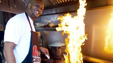 Purifoy got his first job as a chef while serving time in prison.