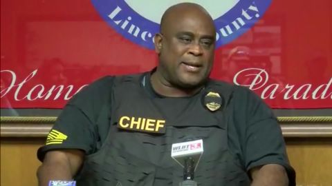 Brookhaven police Chief Kenneth Collins at a news conference announcing the deaths