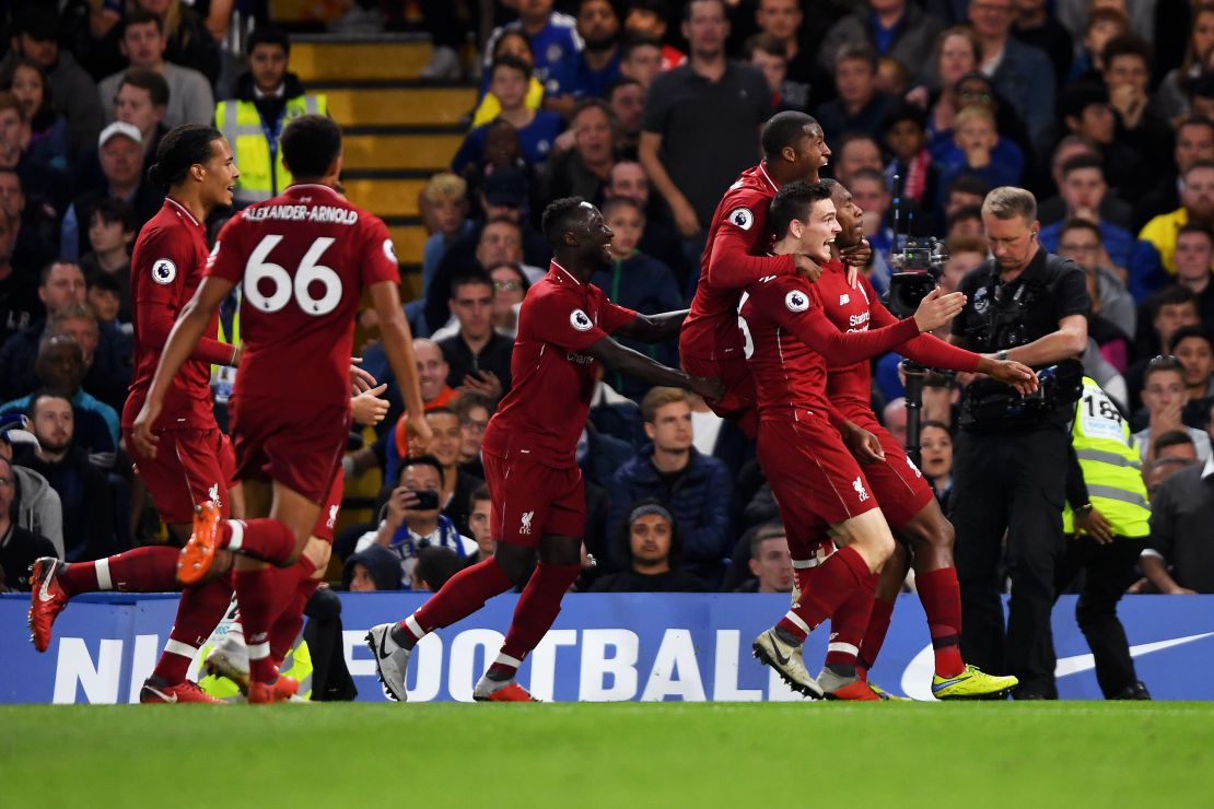 Liverpool celebrates Daniel Sturridge's late equalizer.