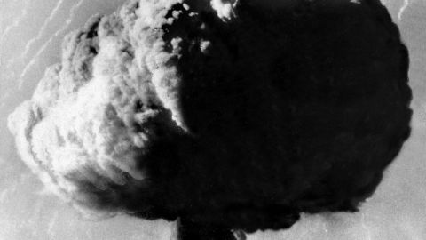 A mushroom cloud rises over the British atomic testing range at Maralinga in South Australia in 1956. The UK was barred from cooperating with the Americans on nuclear weaponry for years following 1946. 