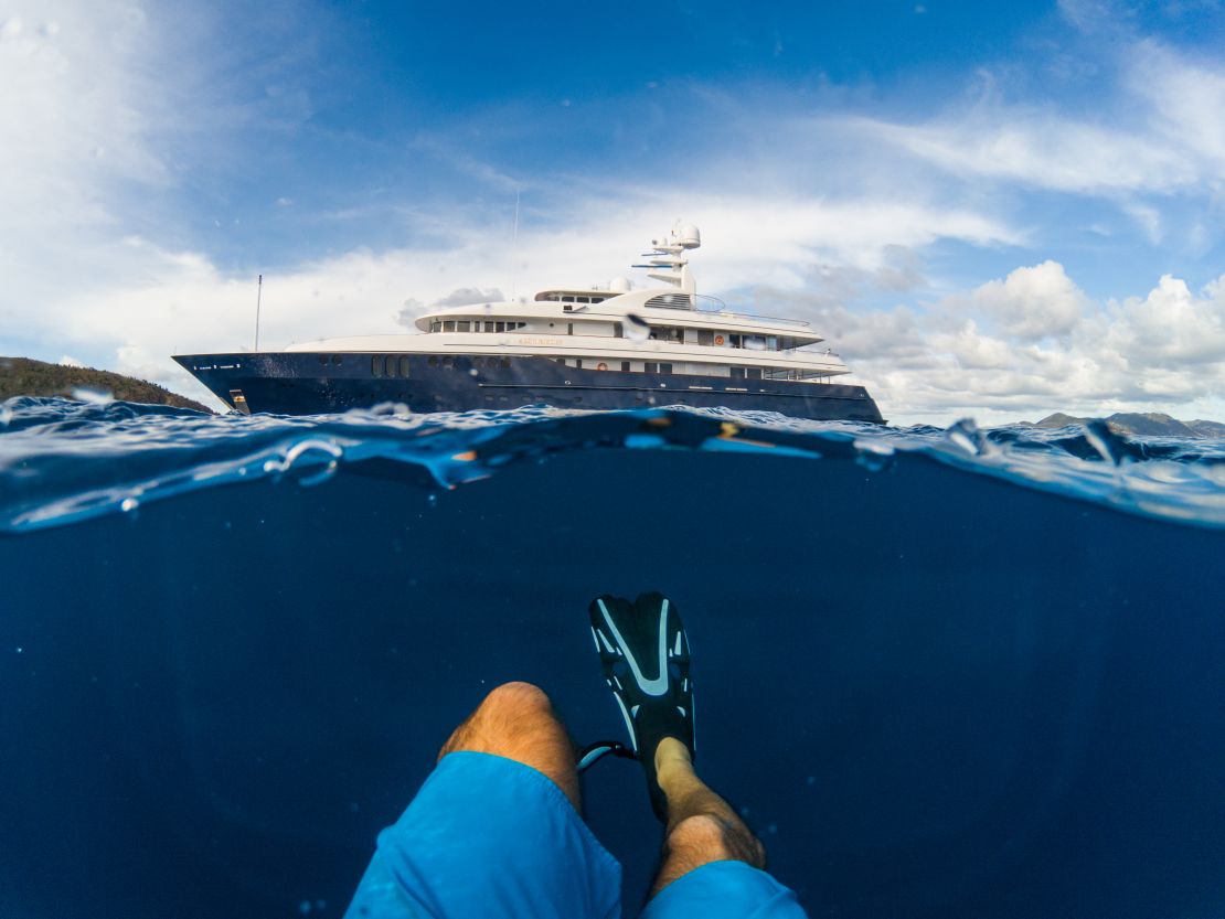 The 222ft superyacht Archimedes has been used for a shark-tagging expedition.