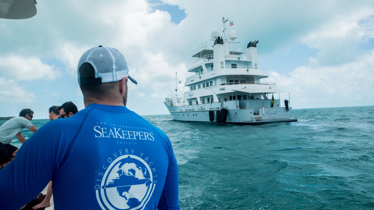 International Seakeepers Society uses Yacht Marcato as a platform to conduct a shark-tagging expedition in the Bahamas.