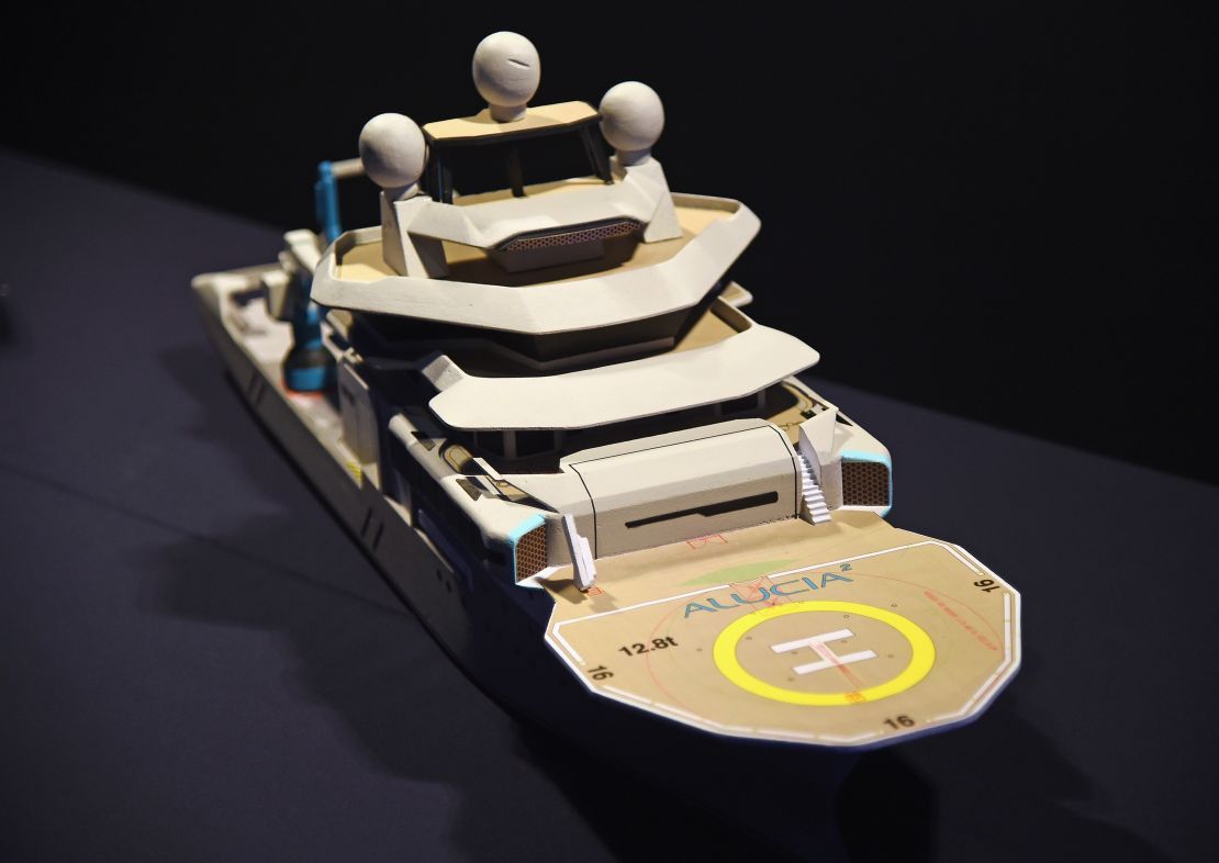 A model for OceanX's marine research and media vessel Alucia 2.