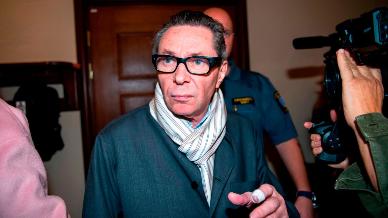 Jean-Claude Arnault, whose wife is a member of the Swedish Academy, arrives at the district court in Stockholm on September 19, where he faced allegations of rape and sexual assault.