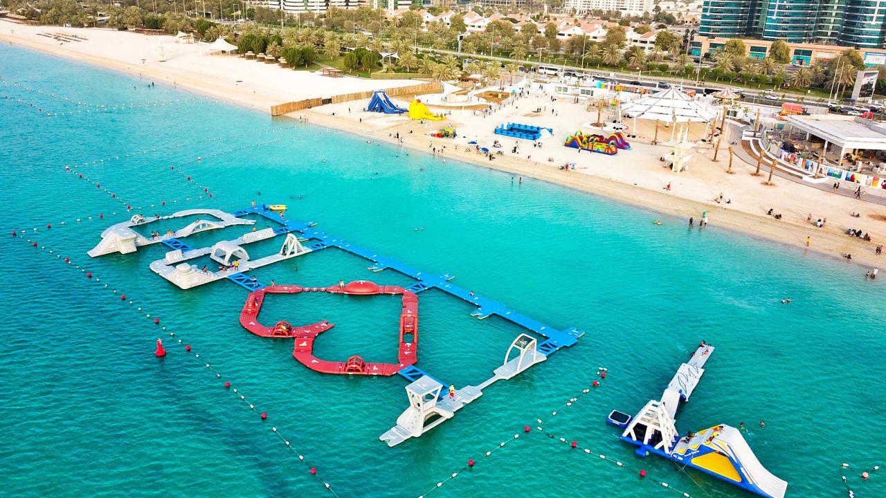 <strong>Aquafun Abu Dhabi: </strong>This 84-piece obstacle course has bridges, ramps, steps and slides, challenging visitors to balance and climb their way to success. 